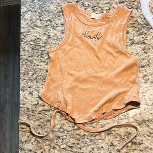 Women's Tan Sleeveless Top